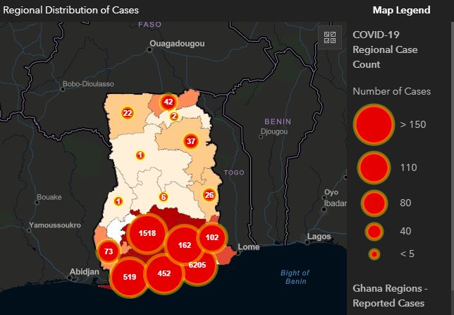 Covid-19 cases in Ghana