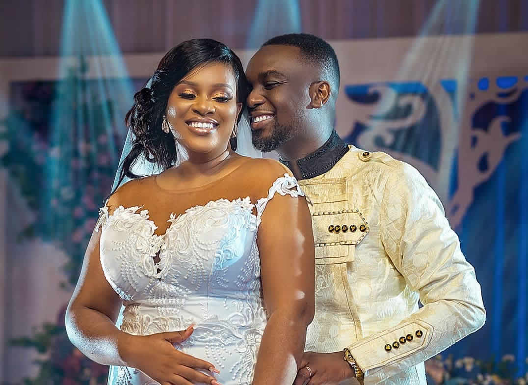 Official photos of Joe Mettle and his wife, Salomey, at white wedding ...