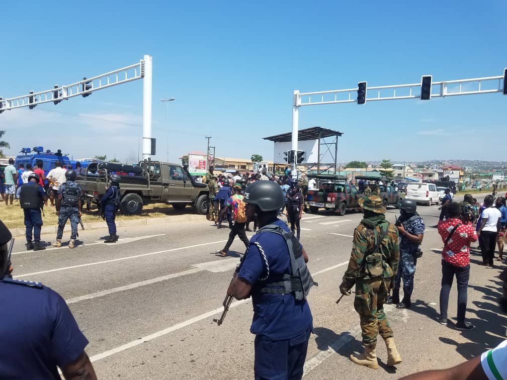 Awoshie traffic light protests