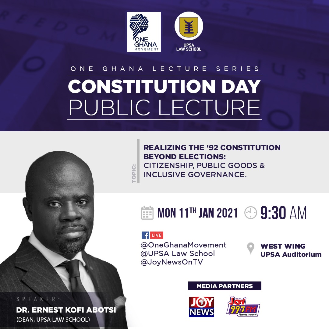 One Ghana Movement to hold 1st public lecture on Constitution Day