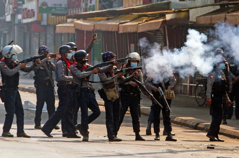 2 Reported Dead, Many Hurt As Myanmar Police Fire At Protesters ...