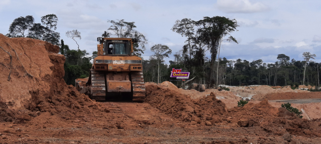 An equipment on site at Oda Forest Reserve www.myjoyonline.com