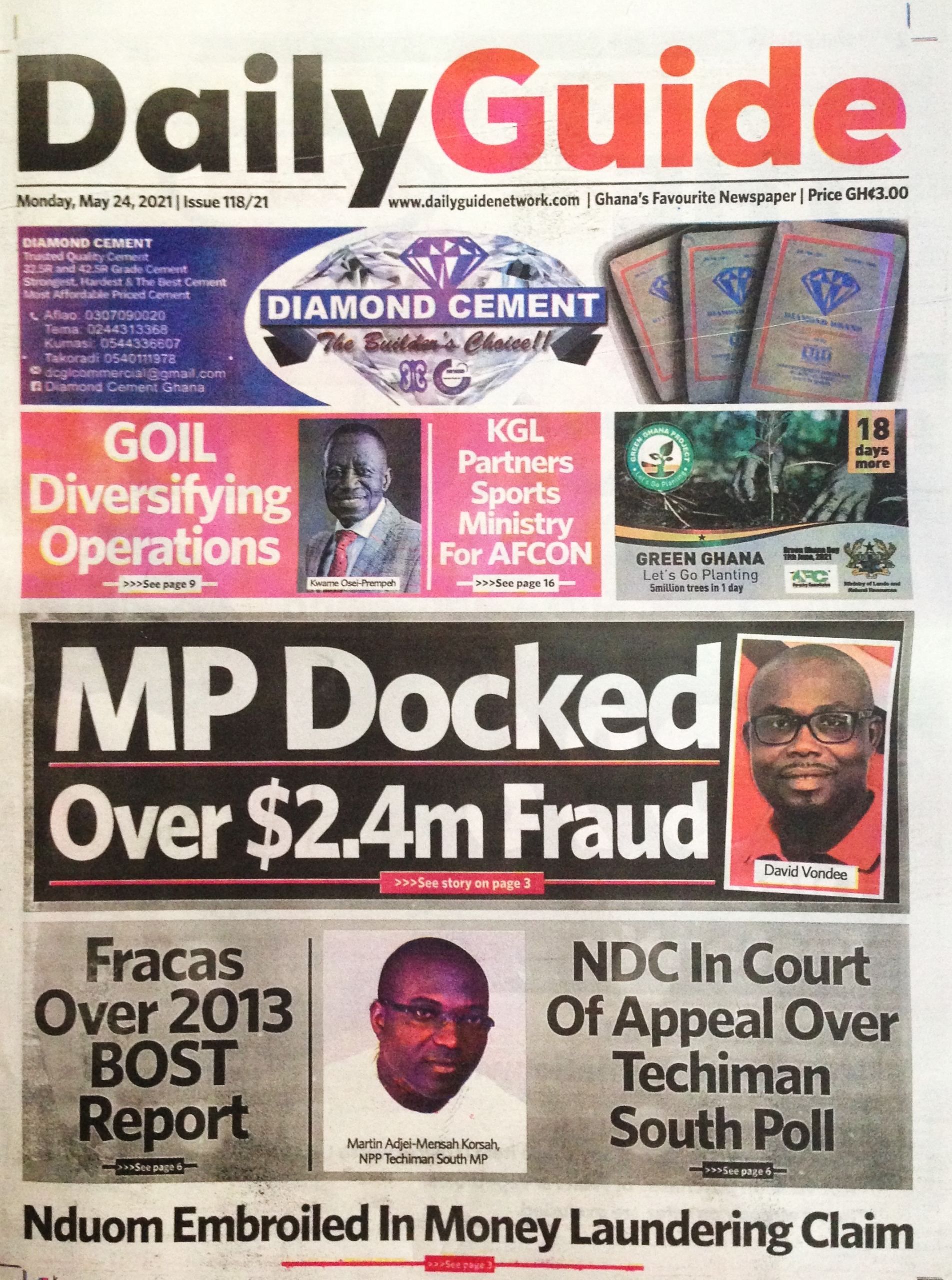 Today S Front Pages Monday May 24 21 Myjoyonline Com