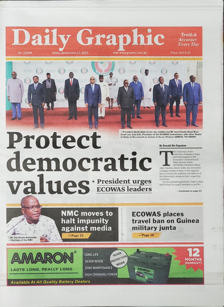 Today's frontpages: Friday, September 17, 2021