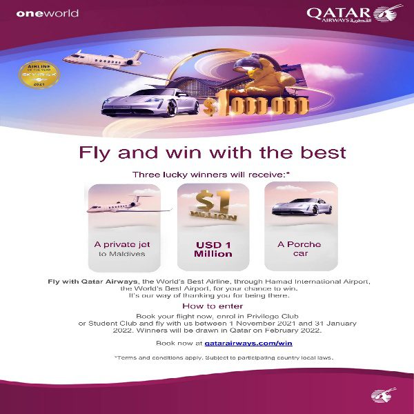 Win opportunity of a lifetime with Qatar Airways and Hamad