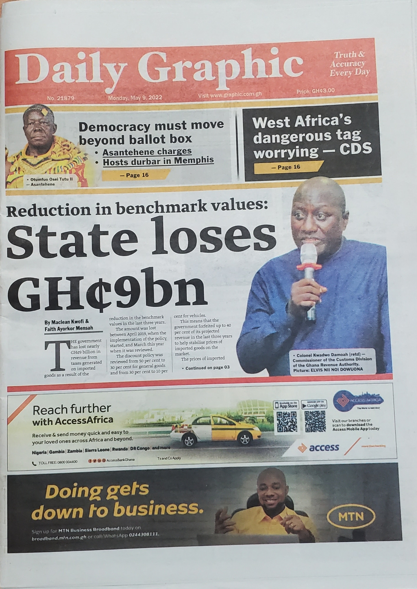 Today's front pages: Monday, May 9, 2022 - MyJoyOnline