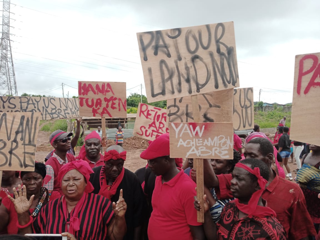 Residents displaced by Tema-Mpakadan railway project protest, demand compensation