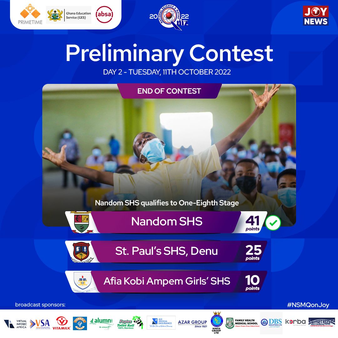 Nsmq2022 Day Two Of Prelims Over Here Are The Schools That Qualified