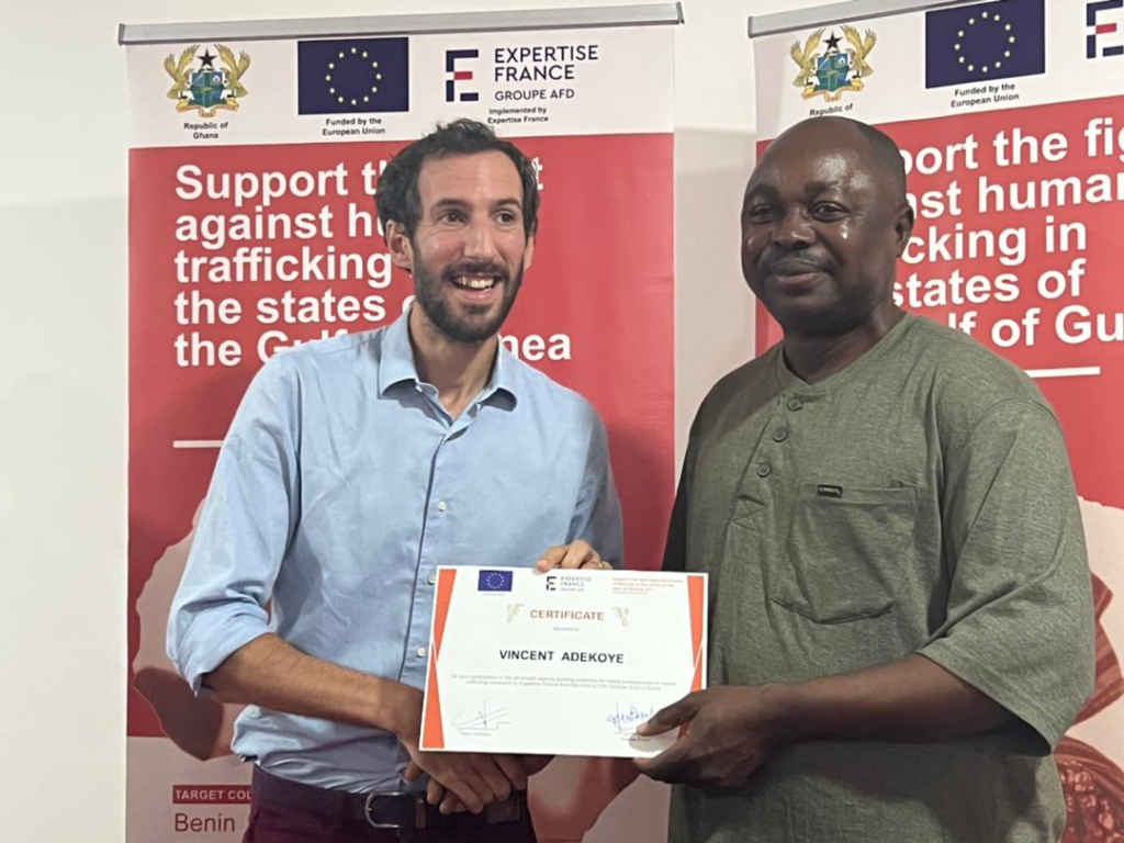 Advance training on human trafficking for journalists by Expertise France ends in Accra