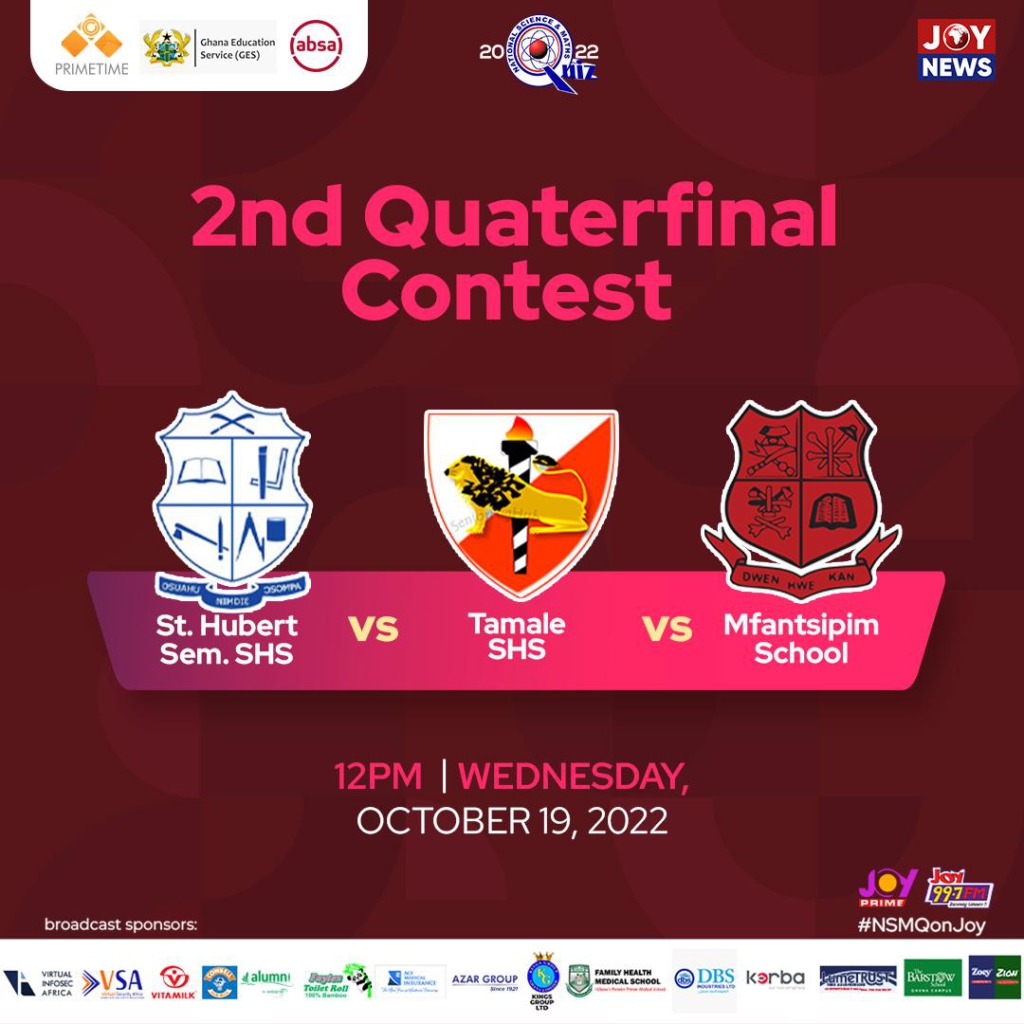 NSMQ2022: Six quarter-finals fixtures out, check out the tough battles ahead