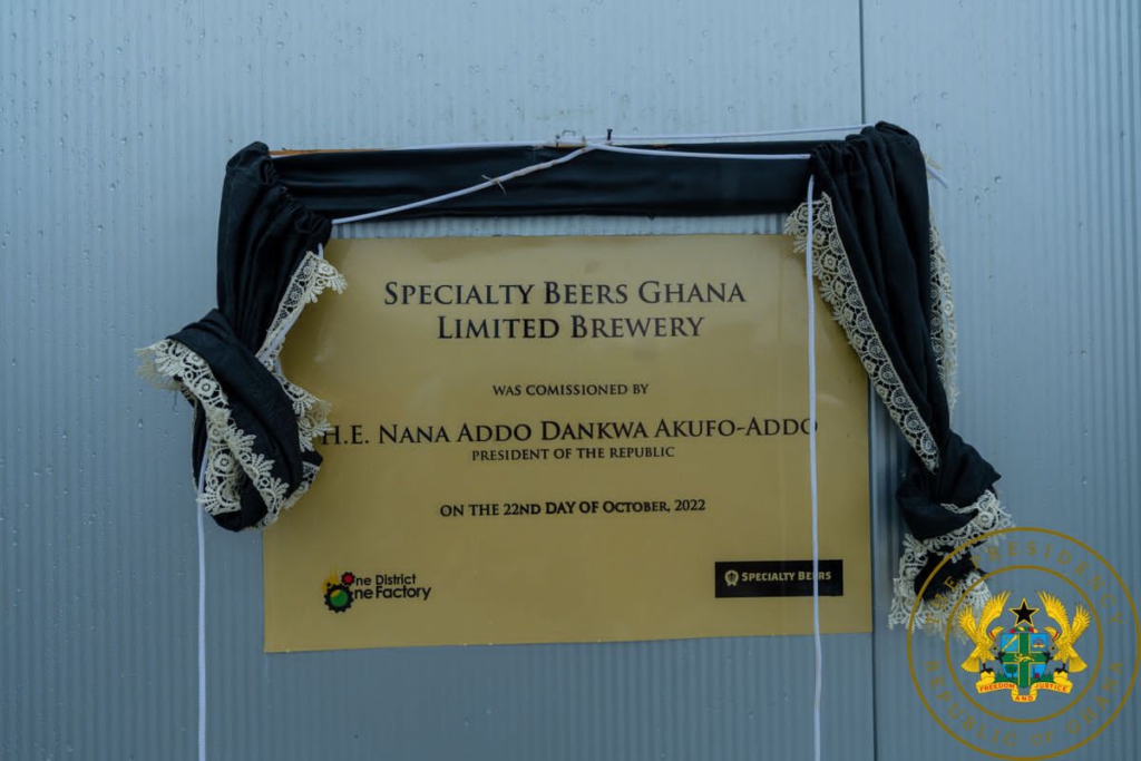 Akufo-Addo commissions Specialty Beers LTD in Nsawam