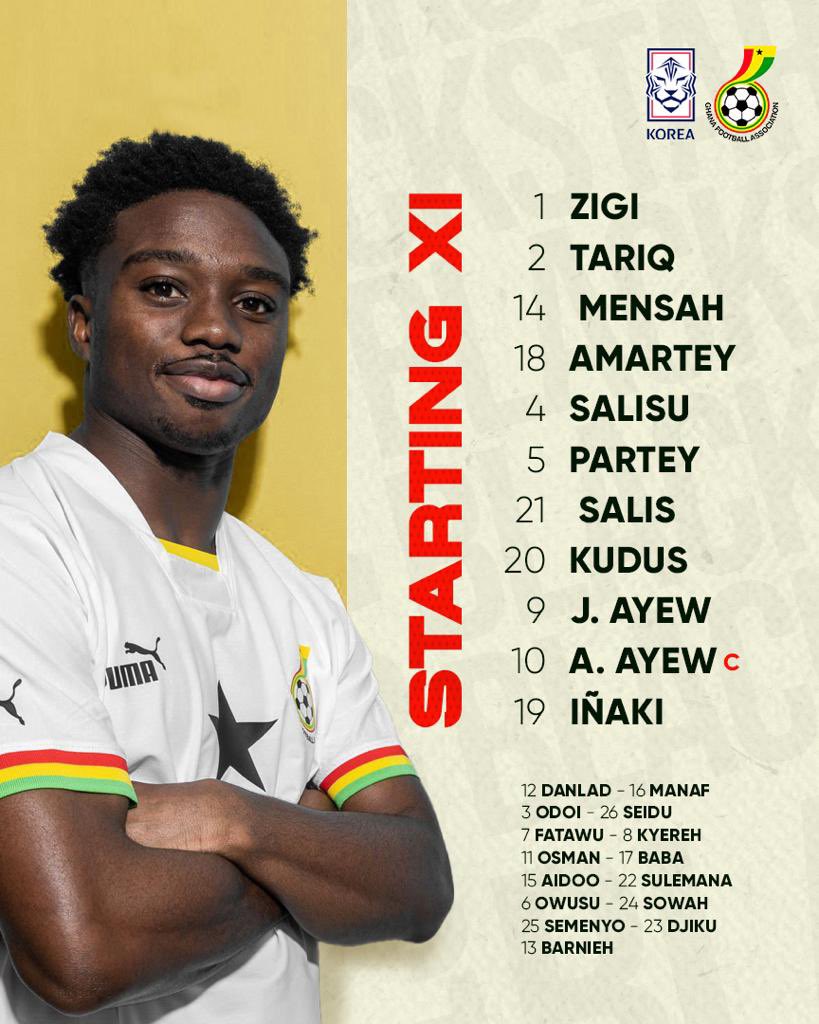 Social media reacts to Black Stars line-up against South Korea