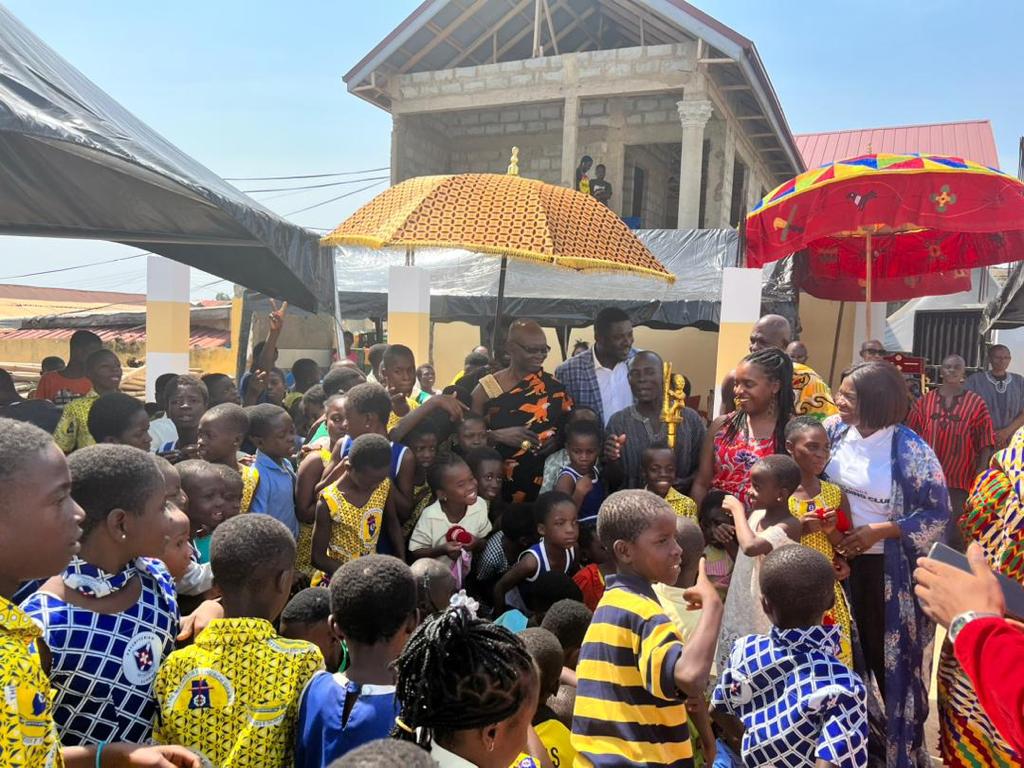 Active Minds Reading Club and Believe in What You Dream interact with girls in Apirede in the Eastern Region