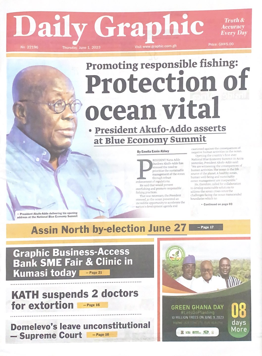 Today's front pages: Thursday, June 1, 2023 - MyJoyOnline