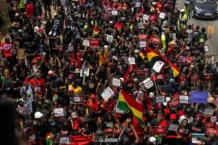 Protesters at the #StopGalamseyNow Demonstration. Photo credit: Solomon Tetteh.