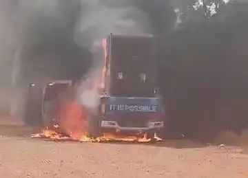 Bawumia-branded campaign vehicle burns, occupants escape unscathed